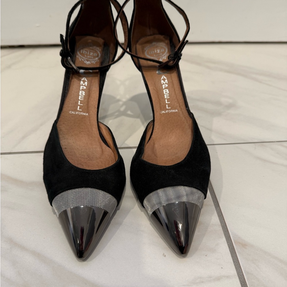 Jeffrey Campbell Black and Silver Heels 9.5